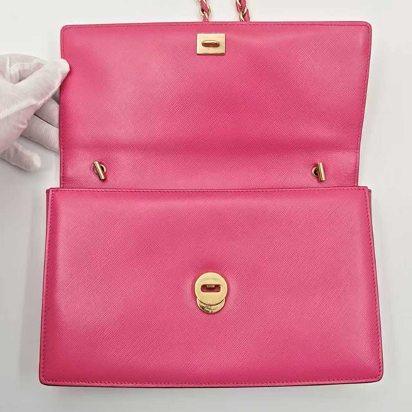 Salvatore Ferragamo Fuchsia Crossbody Bag with Gold Accents - Picture 8 of 12